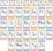 37 PCS Pastel Colors Stripes Classroom Alphabet Number Educational Poster Cards